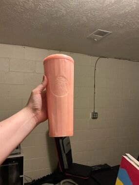 Starbucks Pink Peach Ceramic Travel Cup